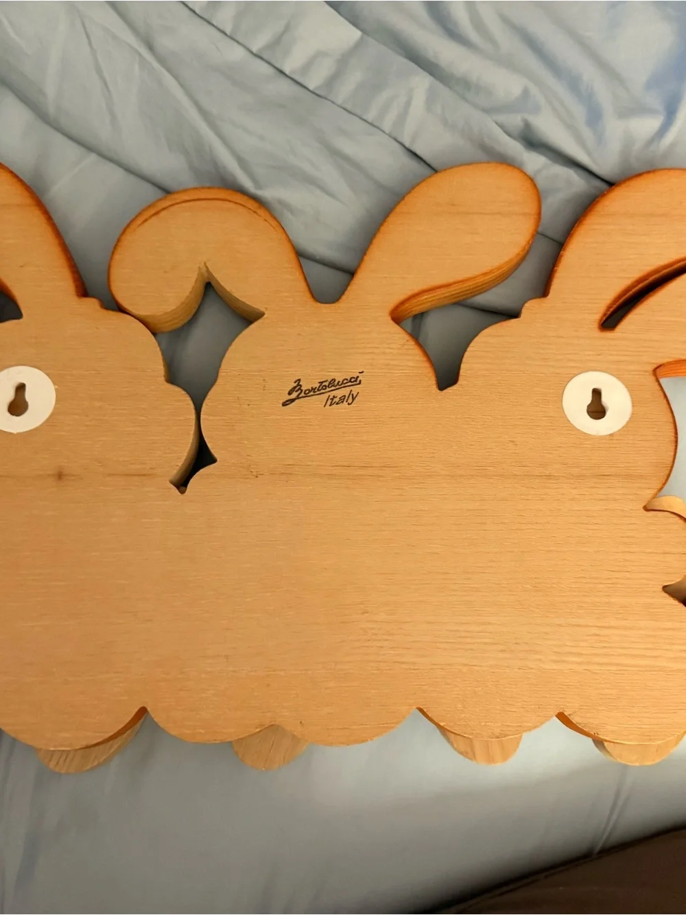 Vintage Italian Wooden Bunny Wall Hook Rack